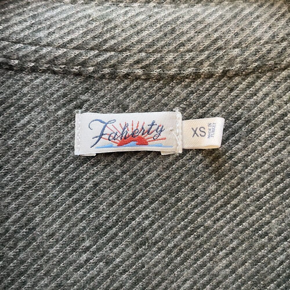Faherty Legend Sweater Dress Olive Green Melange Twill Long Sleeve Soft Size XS - Picture 8 of 8